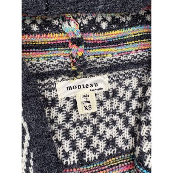 Monteau hooded Intarsia duster cardigan - XS - Picture 4 of 8